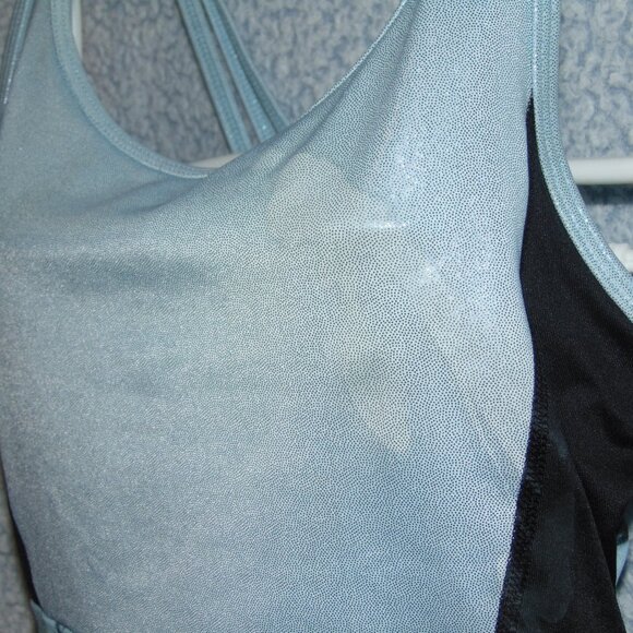 Justice Blue Black Strappy Leotard XL (16-18) - Picture 2 of 8